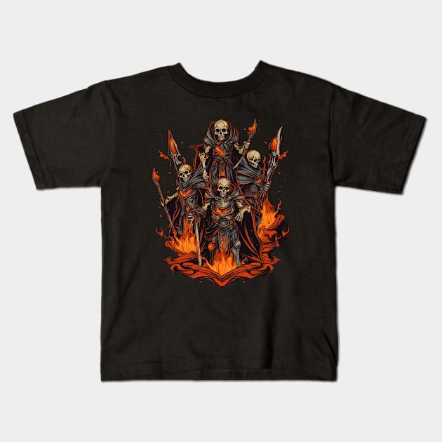 Skeleton Warriors Kids T-Shirt by Open World Games